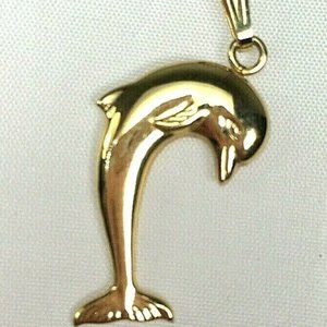 Dolphin Pendant 14K Gold 1.2 Gm